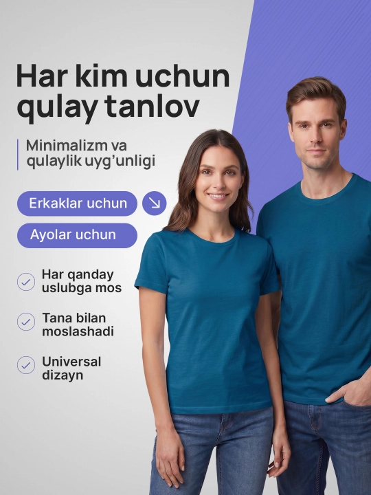 Erkaklar va ayollar uchun bir xil rangdagi futbolka, 100% paxta