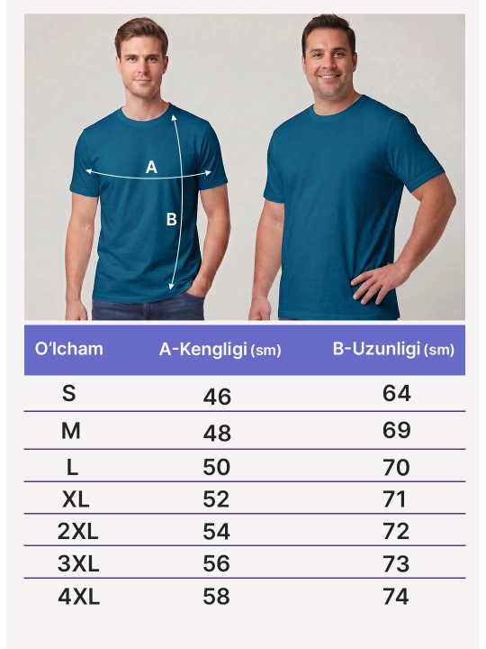 Erkaklar va ayollar uchun bir xil rangdagi futbolka, 100% paxta