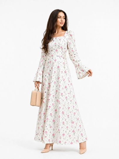 Женское длинное платье, летнее, с поясом на талии — SMBSHOP-LOLAKUYLAK-ВИШН-4446