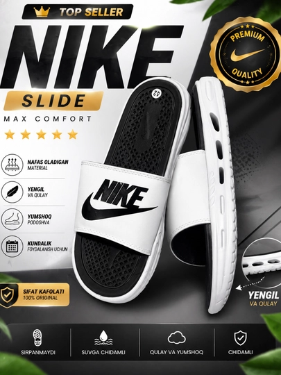 Шлёпанцы Nike, ON Slide мужские, лёгкие и удобные, повседневные, летние — 1113333-ONNIKE-ПРОЗР-40