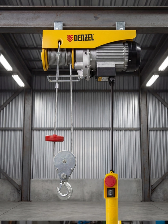 DENZEL TF-800 telfer, elektr, 0,8 t, 1300 Vt, balandligi 12 m, 8 m,min, 52014