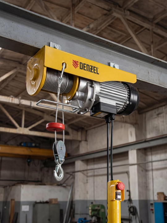 DENZEL TF-800 telfer, elektr, 0,8 t, 1300 Vt, balandligi 12 m, 8 m,min, 52014