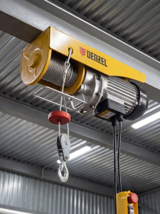 DENZEL TF-800 telfer, elektr, 0,8 t, 1300 Vt, balandligi 12 m, 8 m,min, 52014