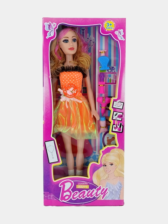 Beauty Fashion Girl moda qo‘g‘irchog‘i, aksessuarlar va musiqa bilan, 3+
