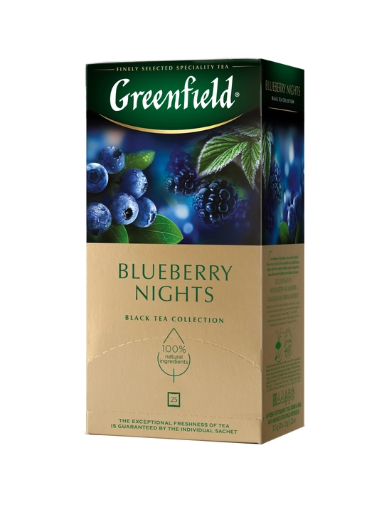 Чёрный чай Greenfield Blueberry Nights, 1.5 г, 25 шт