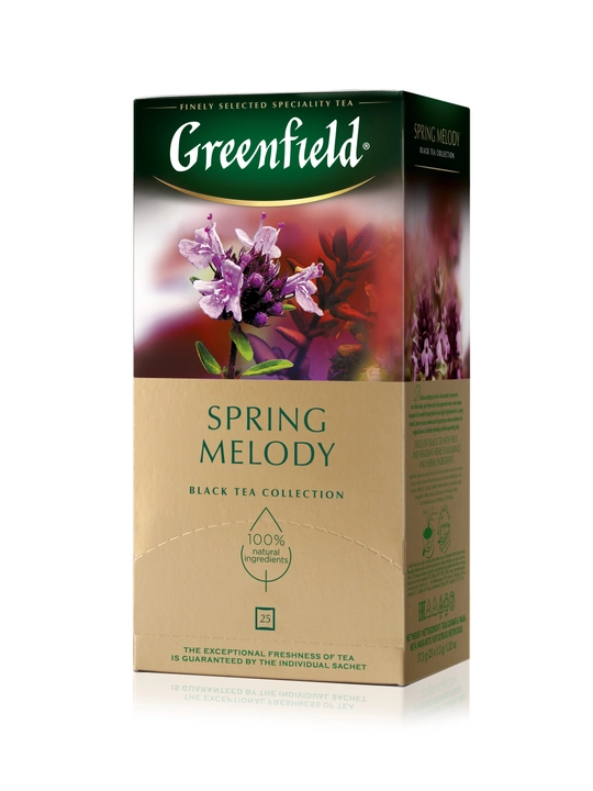 Qora choy Greenfield Spring Melody, 1.5 g, 25 paket