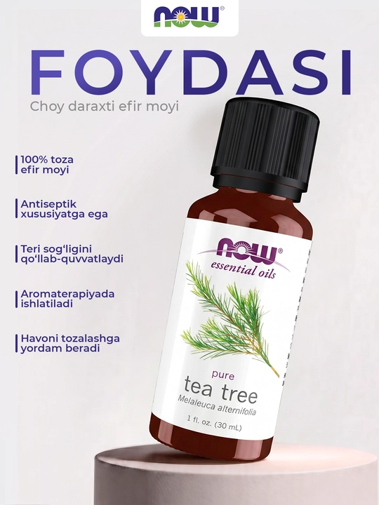 NOW Foods Organik evkalipt, rozmarin va choy daraxti efir moyi, aromaterapiya, 30 ml uchun