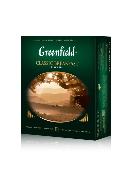 Qora choy Greenfield Classic breakfast, 2 g, 100 paketchalar