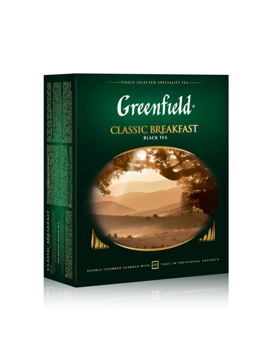 Qora choy Greenfield Classic breakfast, 2 g, 100 paketchalar
