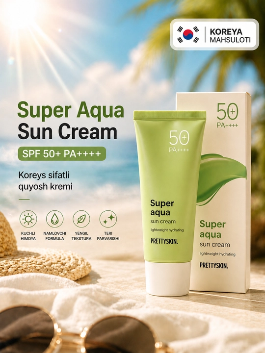 Pretty Skin увлажняющий солнцезащитный крем для лица SPF50+ РА+++ разных типов кожи, 70 мл - 