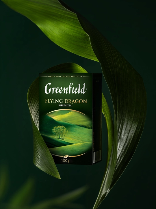Ko'k choy Greenfield Flying Dragon, bargli, 100 g