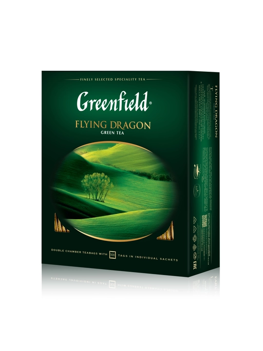 Чай зеленый Greenfield flying dragon, 100 пакетиков, 200 г