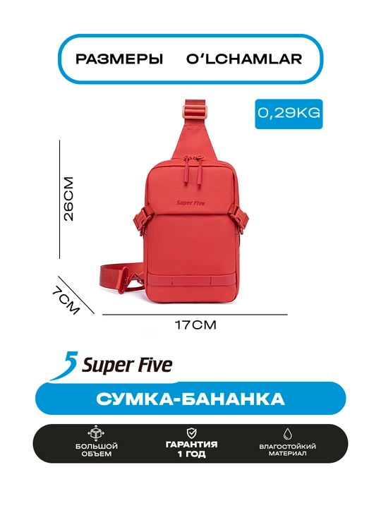 Super Five sumkasi, ixcham, o‘g‘rilikka qarshi, suvga chidamli, telefon va hujjatlar uchun