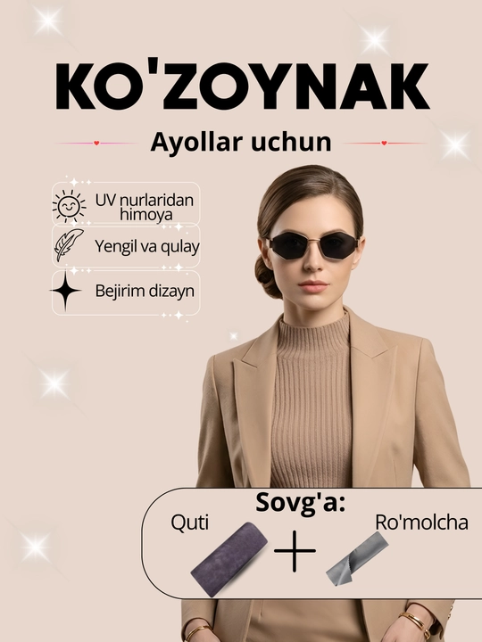 Ayollar uchun quyoshdan himoya qiluvchi. Zamonaviy va Elegant Stil