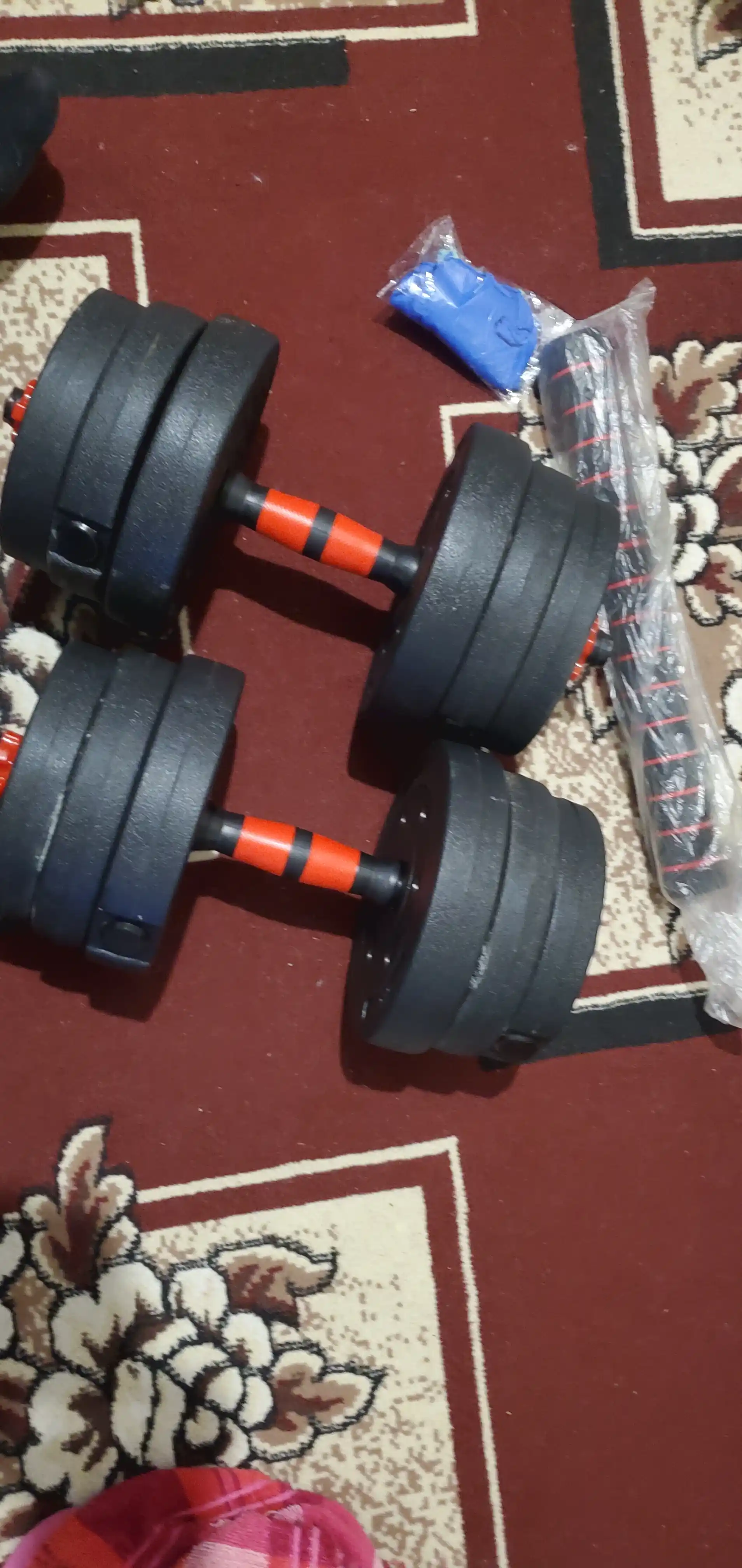 Набор гантелей и штанги, спорт, фитнес, тренажер, 2 в 1, 10-30 кг