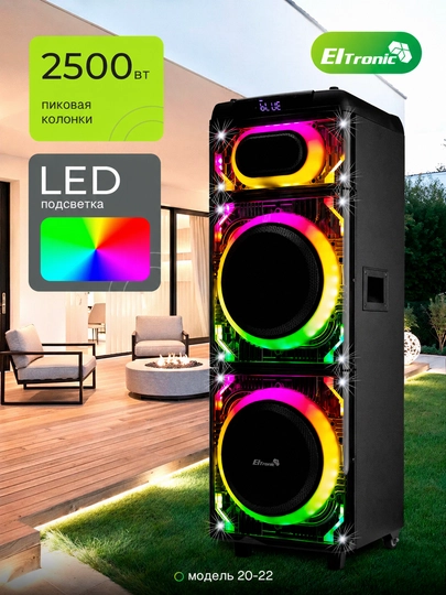 Портативная беспроводная колонка NDR 1100 с RGB-подсветкой, караоке и Bluetooth