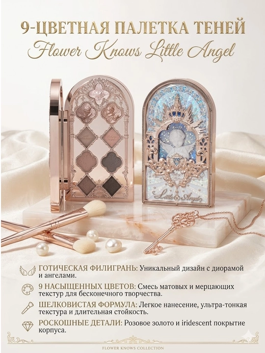 Flower Knows Little Angel 9-цветная палетка для век - 