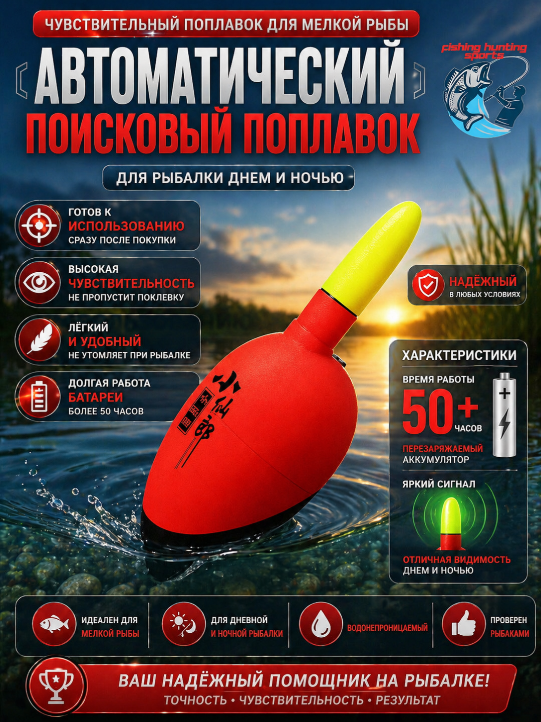 Чувствительный поплавок для мелкой рыбы - 
