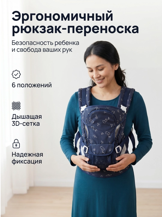 Эргономичный рюкзак-кенгуру для малыша, безопасная регулируемая переноска