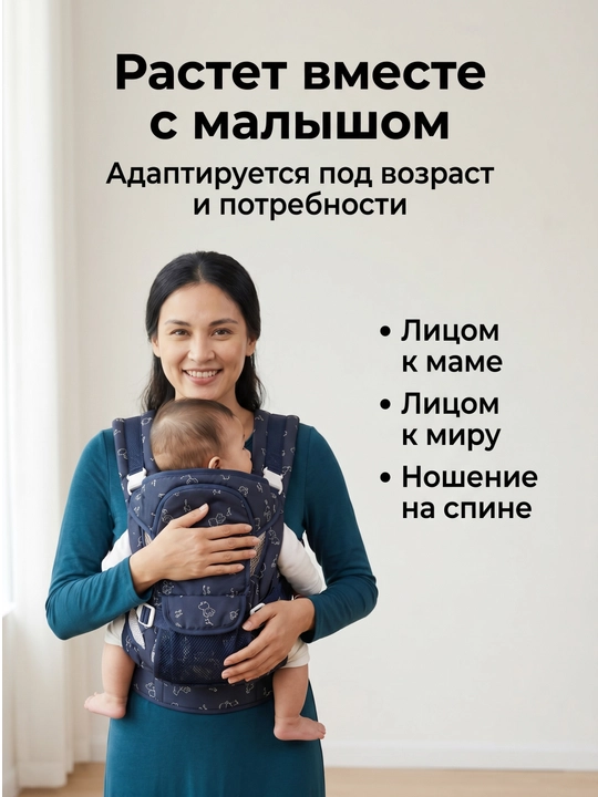 Эргономичный рюкзак-кенгуру для малыша, безопасная регулируемая переноска