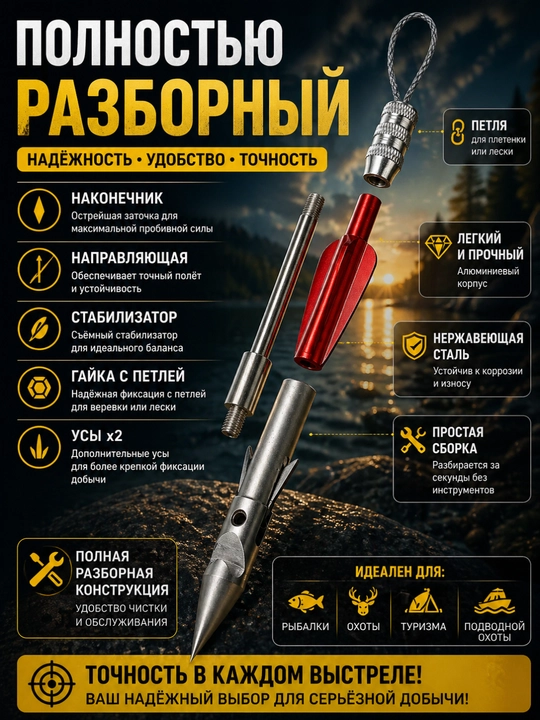 Гарпуны с выдвижными усами для рогатки