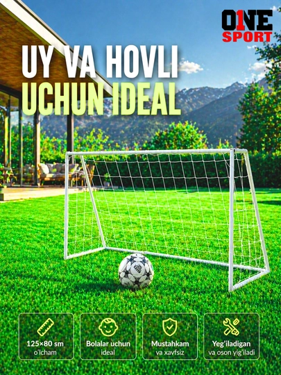 2 ta bolalar futbol darvozasi to‘plami, yig‘iladigan mini-darvoza