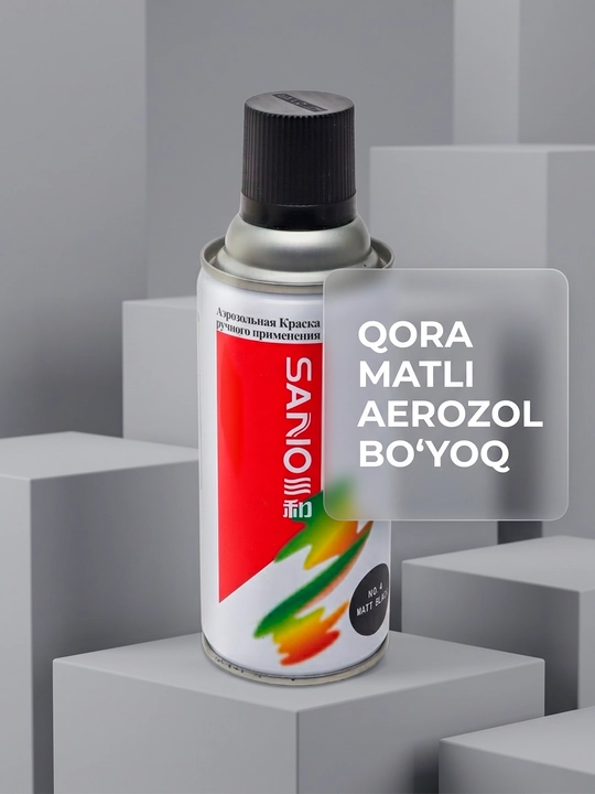 Sanio aerozol bo‘yoq mat qora No.4, 350 ml - 