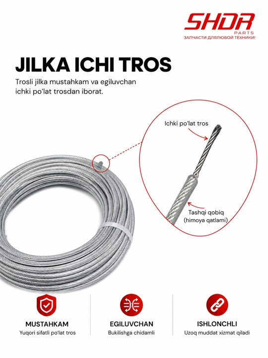 Trimmer uchun trosli jilka (sim) – mustahkam va samarali kesish!