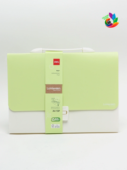 Hujjatlar portfolio Papkasi A4, Deli, LonGreen EF627 (13 ta bo'linma)