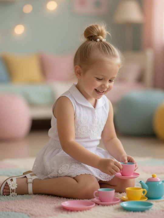 Летний комплект для девочки: кофточка с кружевом и юбка-шорты, 3–6 лет