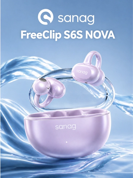 Беспроводные наушники Sanag FreeClip S6S Nova Bluetooth 6.0 IPX67 до 60 часов - 