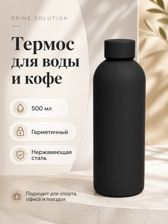 Спортивный термос из нержавеющей стали, вакуумная, термокружка для воды, чая-кофе, фитнеса
