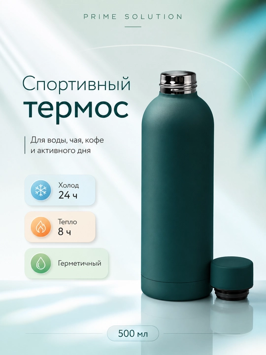 Спортивный термос из нержавеющей стали, вакуумная термокружка для воды, чая, кофе, фитнеса