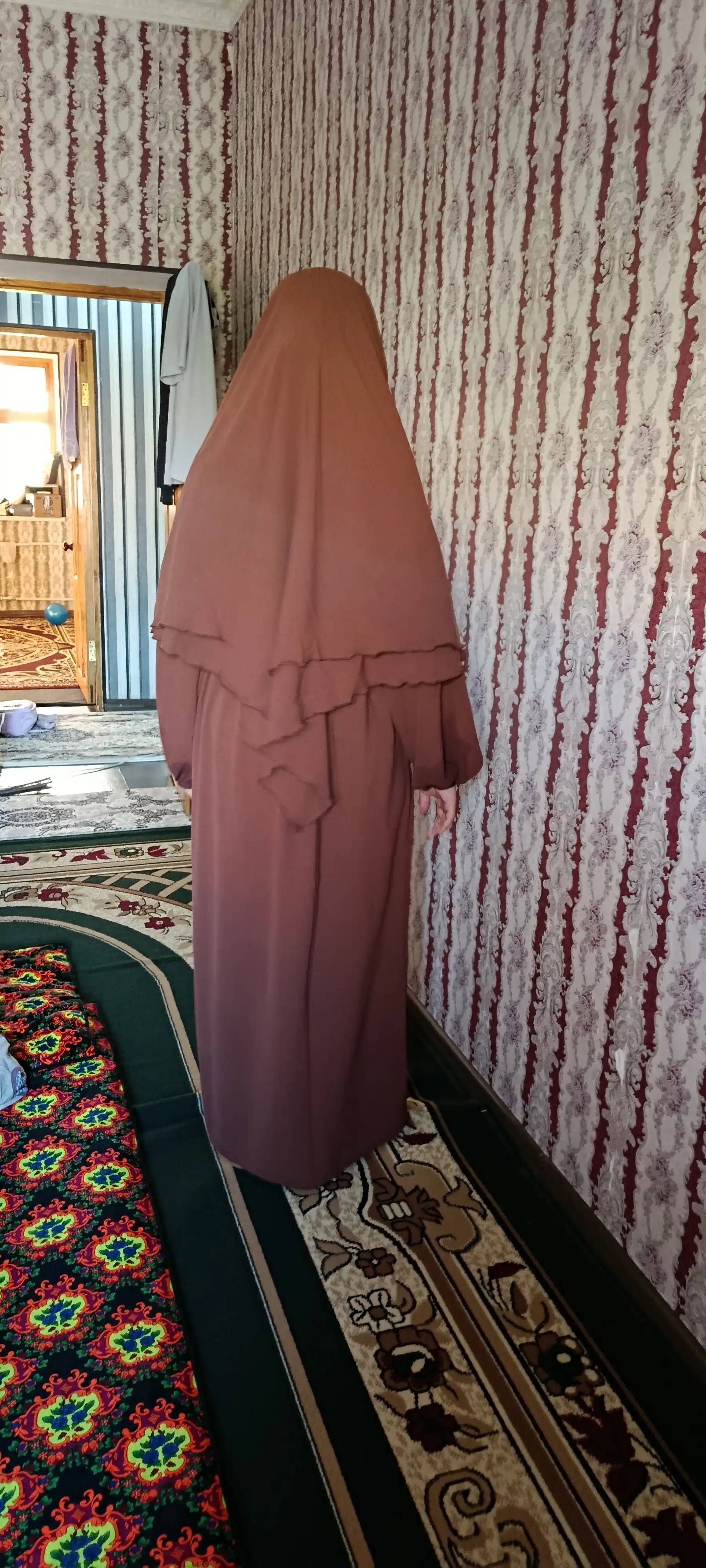 Abaya, ximar, hijobli ko'ylak + himar, umra ziyorati uchun, o'lcham oversayz 42-52