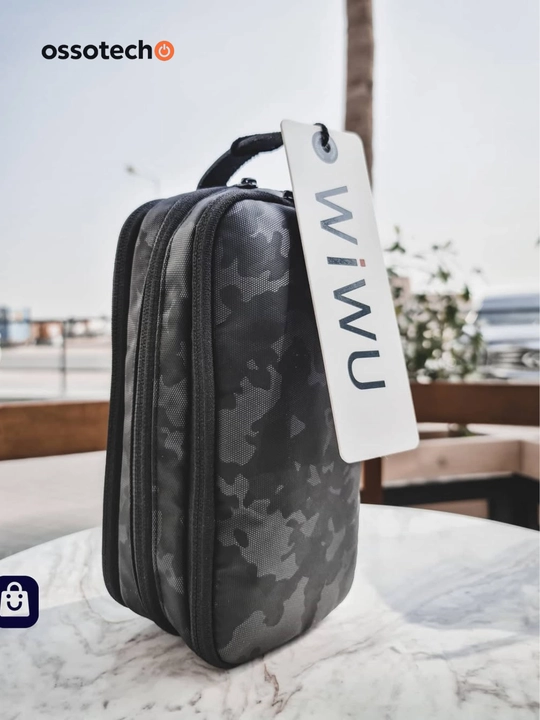 WiWU "Salem Travel Pouch" sayohat sumkasi, qora-yashil rangda, 23 sm x 12,5 sm x 10 sm