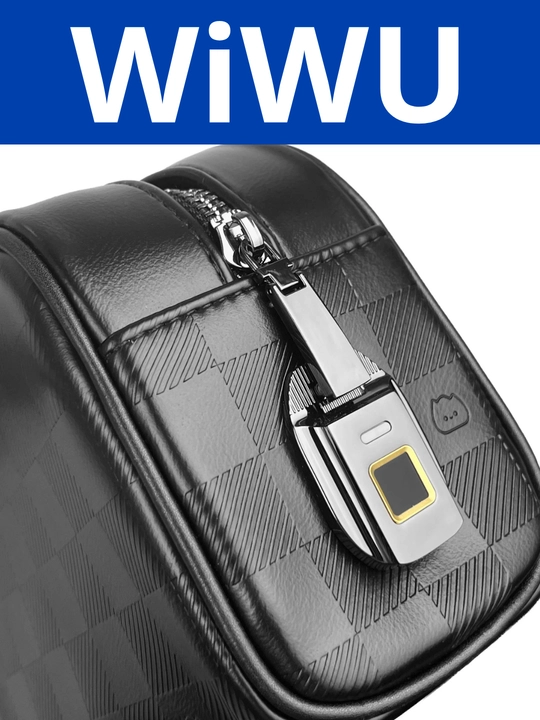 WiWU Phantom Fingerprint Lock Pouch — барсетка премиум-класса с замком по отпечатку пальца