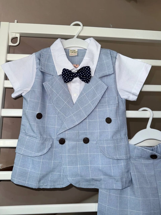 6 oylikdan 5 yoshgacha bo‘lgan o‘g‘il bolalar uchun yozgi chiroyli bayram kostyumi ko‘ylak, shortik