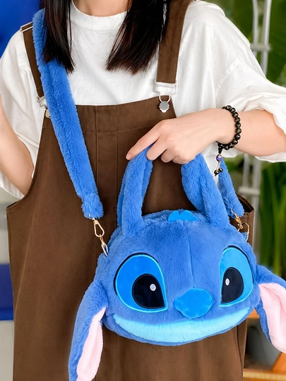 Мягкая сумка Stitch для детей, плюшевая игрушка-сумка, сумка через плечо, подарок — S3322-STITCHSUMKA-ГОЛУБ