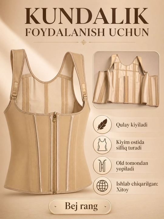 Ayollar uchun shakllantiruvchi korset, zamokli, bel va qorin uchun