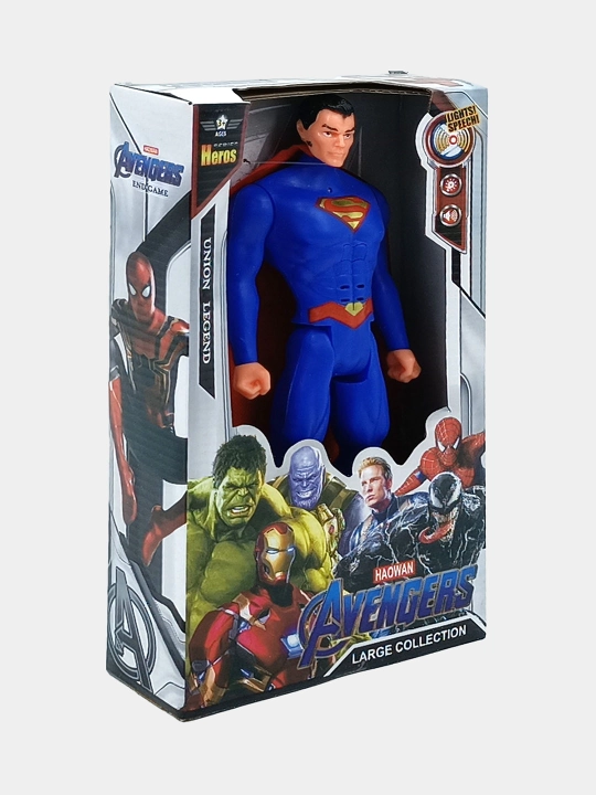 Union Legend Heros superqahramon figurasi chiroq va ovoz bilan Avengers/DC