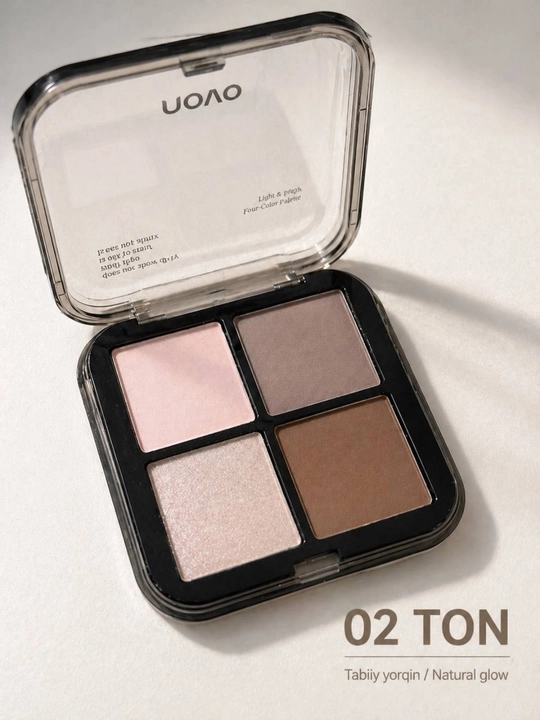 NOVO ten paletka 01 02 ton qosh ko‘z uchun kontur yoritish eyeshadow palette - 