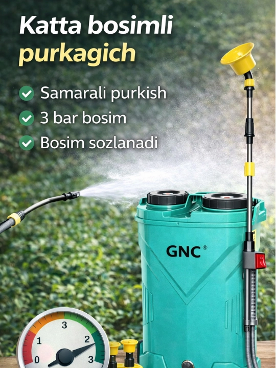 Elektr purkagich, 20 litr, ikki motorli akkumulyatorli bog‘ va fermer purkagichi