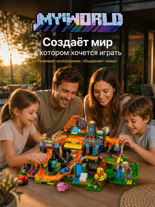 Конструктор My World, 681 деталей, игровой лабиринт
