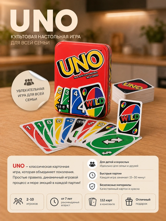 Карточная игра UNO для всей семьи и компании друзей