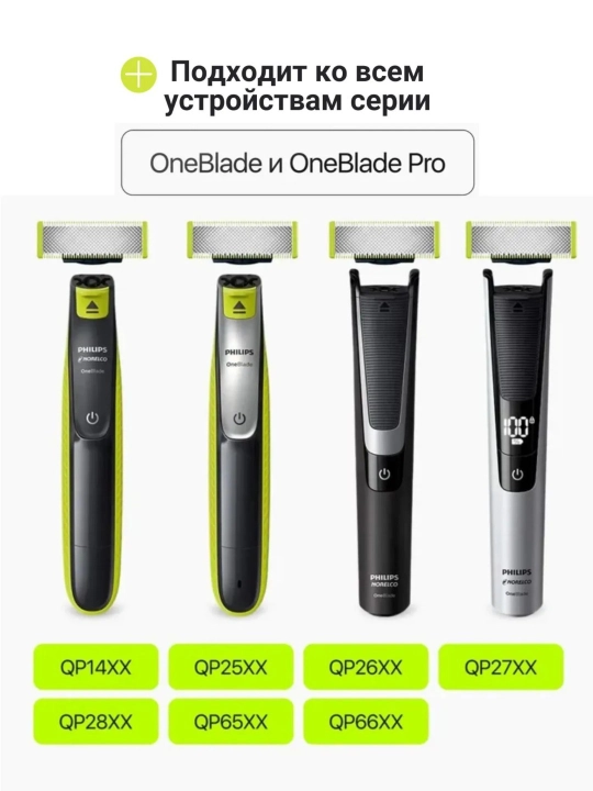 Philips OneBlade trimmeri uchun almashtiriladigan pichoq, 1 dona, QP210