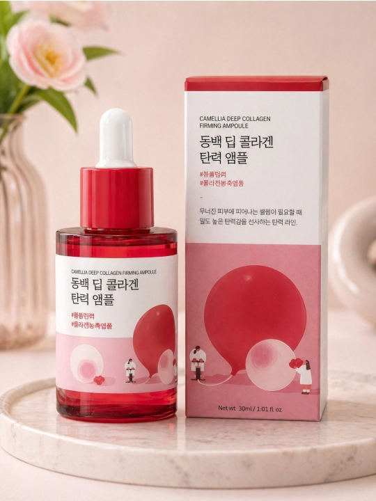 Yuz uchun ampula ROUND LAB Camellia Deep Collagen Firming Ampoule - 