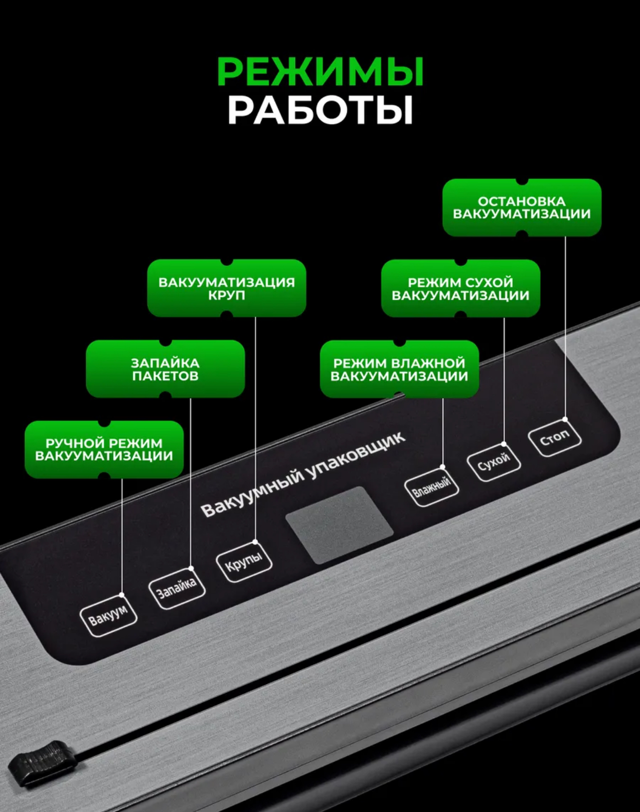Вакууматор — вакуумный упаковщик продуктов, + 10 пакетов, машина для вакуумной упаковки