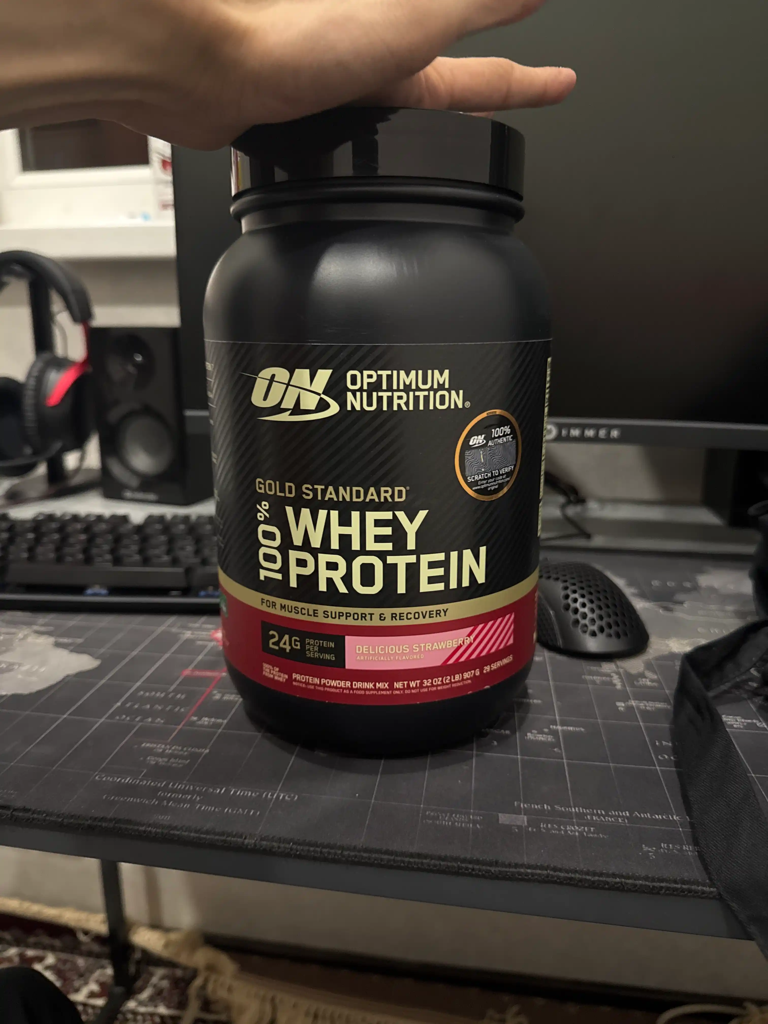 Американский протеин Whey Gold Standard, 907 гр, для набора мышечной массы, с BCAA 5.5 гр