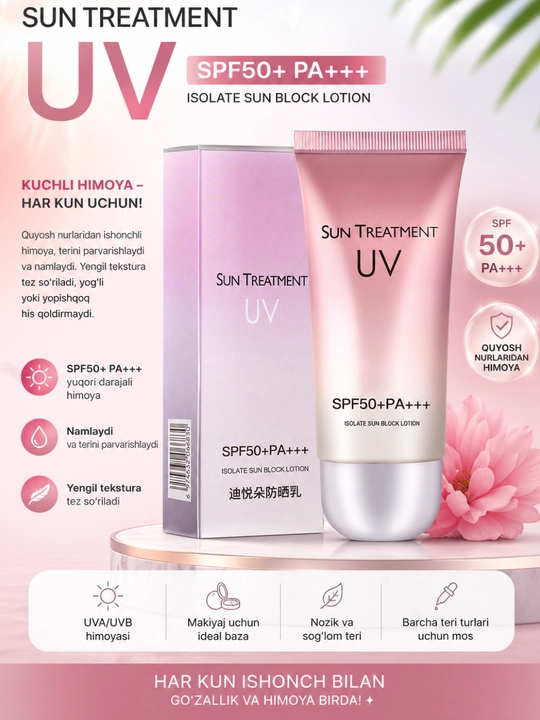 SPF 50+ PA+++ quyoshdan himoyalovchi krem - 