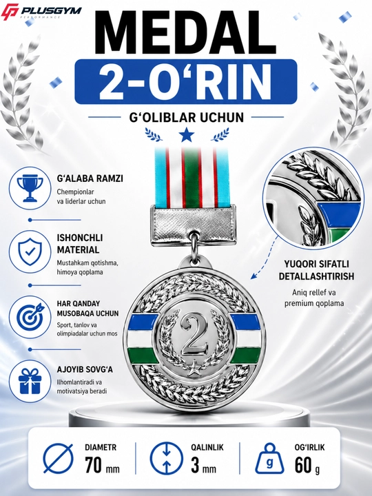 G‘oliblik medali — faxr va yutuq ramzi, Ushbu medal tantanali marosimlar uchun juda mos